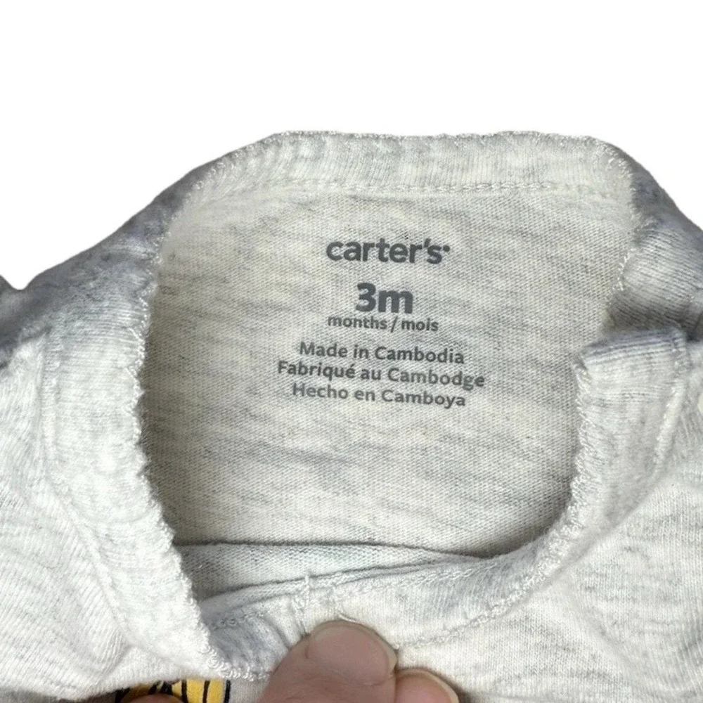 Carters‎ Baby Infant Girls Gray Butterfly Sleeveless Bodysuit One piece 3 Months